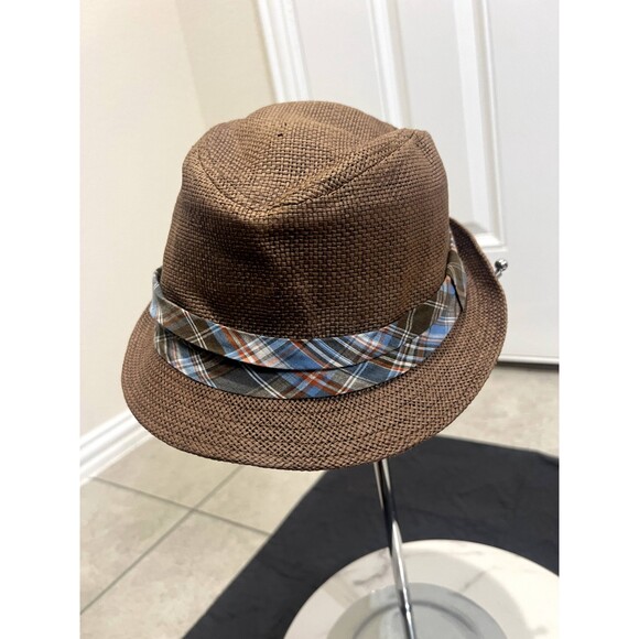 Free Authority Fedora Straw Hat Gingham Unisex Summer BeachCap SZ L/XL:Pre-owned - Picture 9 of 10